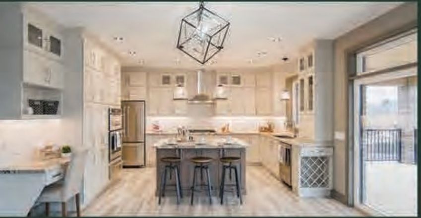 Contemporary kitchen with island — from the Belview Wood brochure